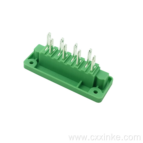 3.5mm pitch through-wall plug-in terminal blocks can be fixed to panel sockets